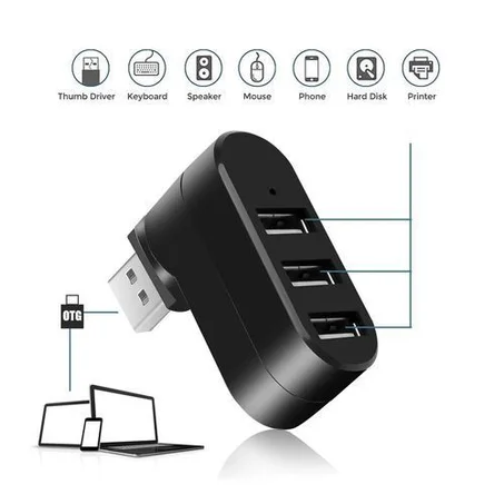 USB HUB 3Ports USB Hub USB Adjustable Adapter