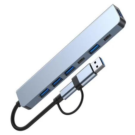 Double Headed 7 in 1 Type-C Hub Multiport Dock Station USB Hub adapter With USB3.0