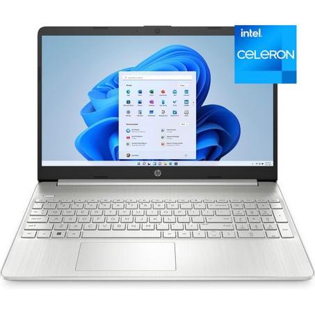 Hp 15s, Intel celeron,  256GB SSD,  4GB RAM,  Windows 10, 15.6 inch screen display,  natural silver