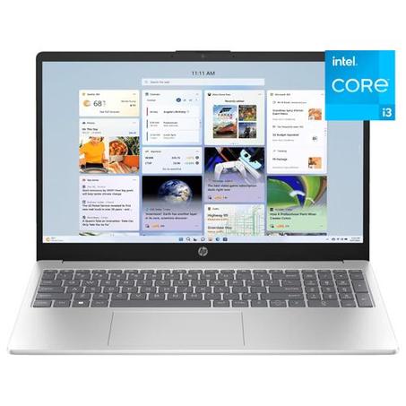 Hp 15,  13th Gen Intel corei3,  256GB SSD, 4GB RAM, Windows 11, silver Colour,  backlit keyboard, 15.6 inch screen display + Free Handsfree