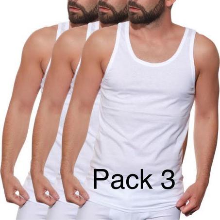 Pack de 3 Débardeurs Pour Homme - Blanc - Coton taille,s,m,l,xl,xxl