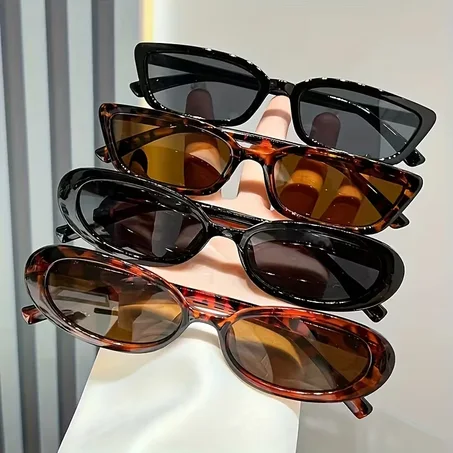 4PCS Leopard Cat Eye Glasses