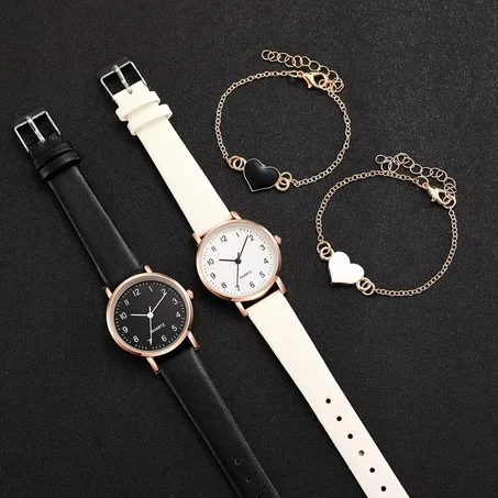 4PCS Women's Quartz Watch Set