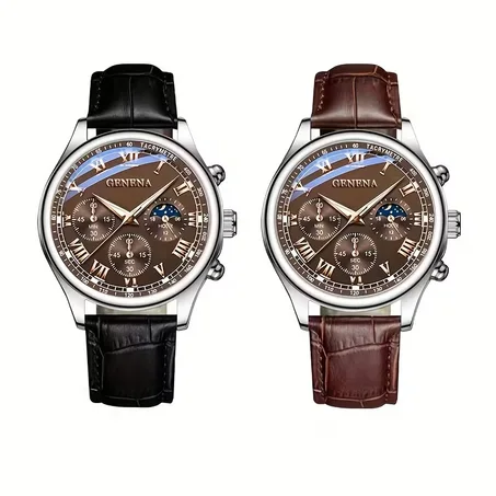 2PCS Luxury Quartz Watch Set