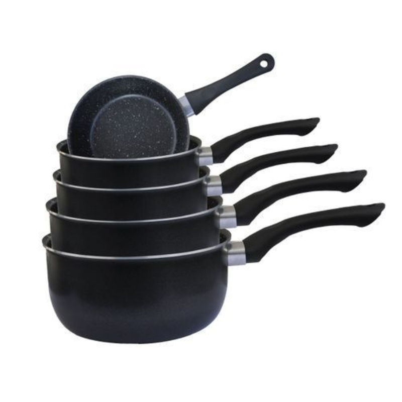 Titanic Production – Batterie de 5 Casseroles en Aluminium avec Revêtement Antiadhésif (14/16/18/20/22 cm)