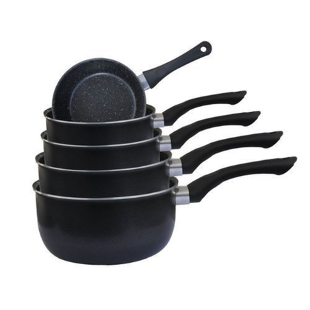 Titanic Production – Batterie de 5 Casseroles en Aluminium avec Revêtement Antiadhésif (14/16/18/20/22 cm)