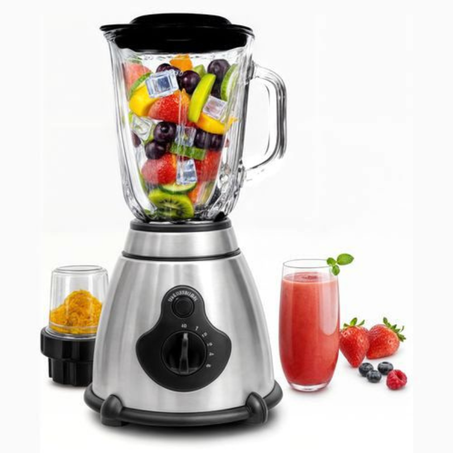 Best Mark Blender 1000W: 5 Vitesses, Bol Verre & Broyeur d'Épices