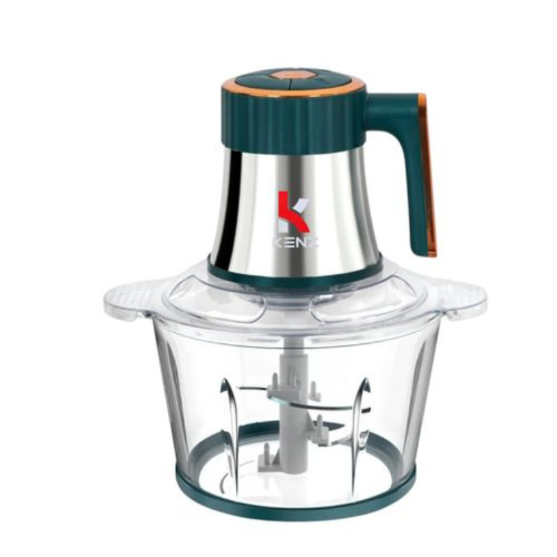 "Kenz Hachoir Électrique 1000W: 3L, 2 Bols Inox & Verre, 5 Vitesses"