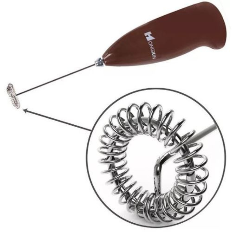 Mousseur à Lait Électrique Portable en Inox – Fouet à Œufs et Crème, Fonctionne à Piles