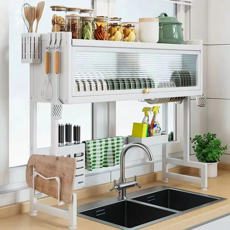Égouttoir à vaisselle multifonction pour cuisine organisée