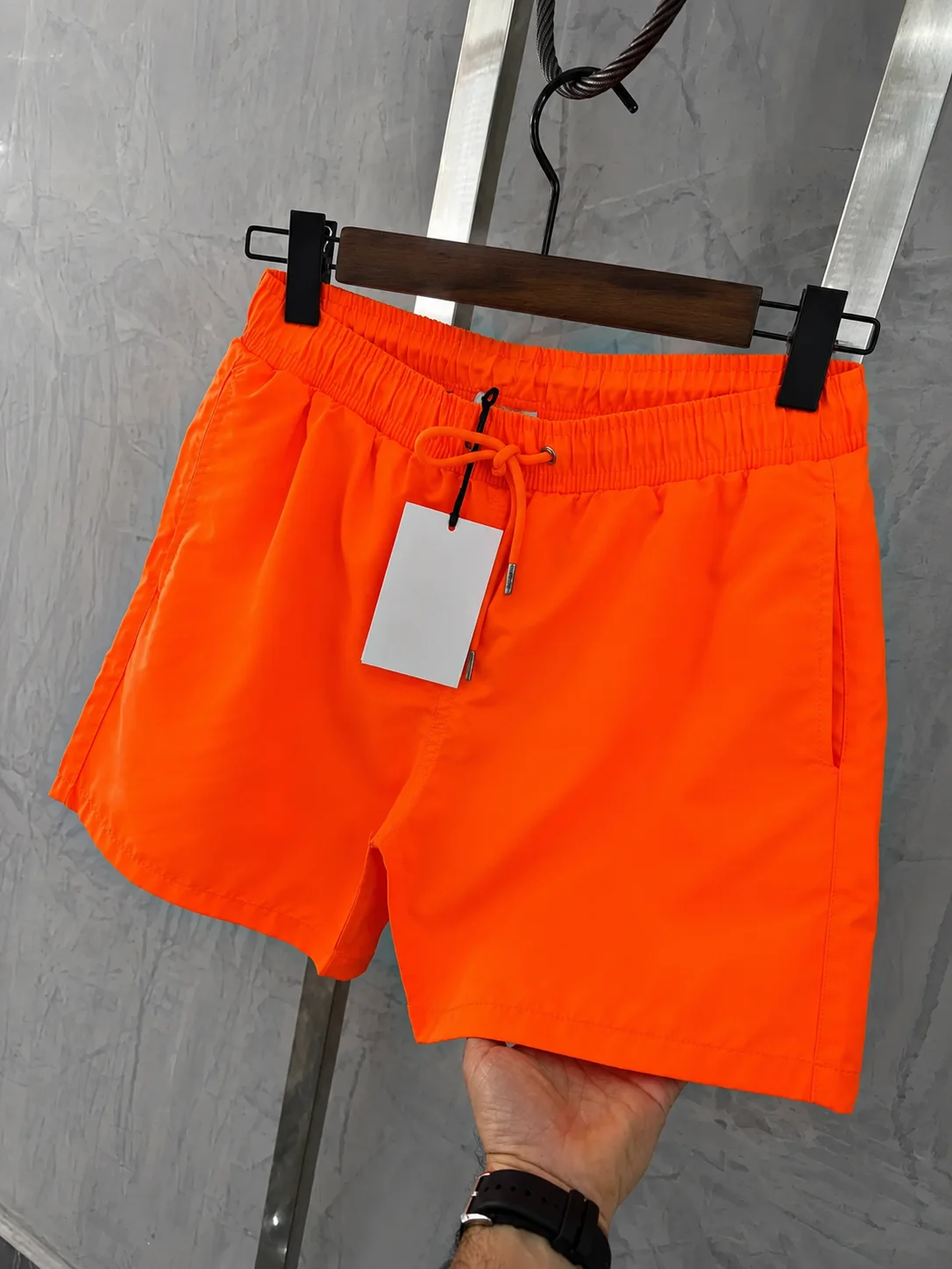 Pack de 3 Short de Bain En Toile Léger  ( Orange + Noir + Bleu Roi )