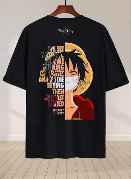 LUFFY THE KING : تيشرت أنيق بتصميم   .