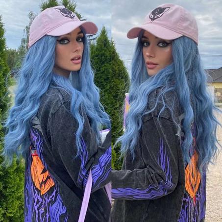 Luxlora Long Blue Synthetic Hair Wigs