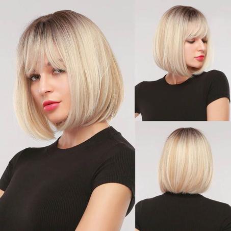 LUXLORA Short Bob Straight Synthetic Wigs (2)