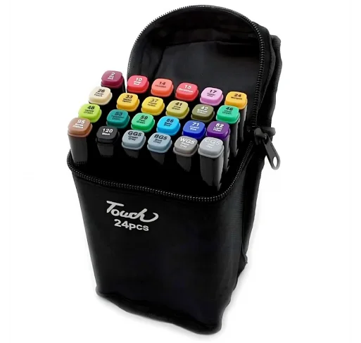 حقيبة  أقلام تلوين مزدوجة الرأس للرسم والأنشطة الفنية | Sac Marqueur Acrylique KALINO