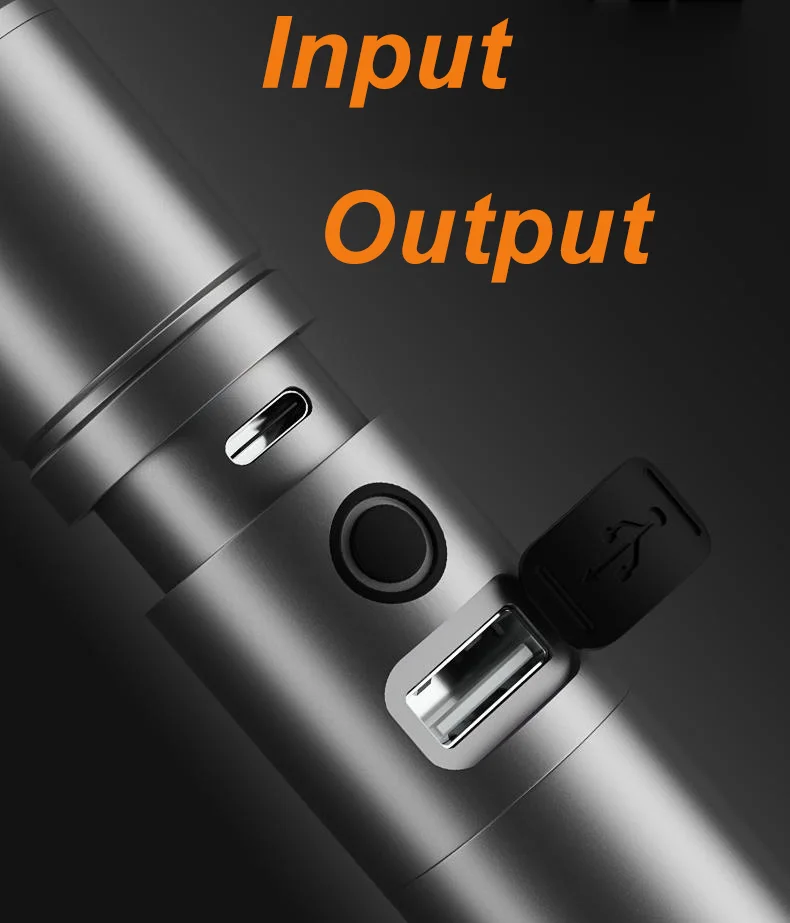 Flashlight with Zoom USB C Power Bank Bottle Opener IP65 Rating