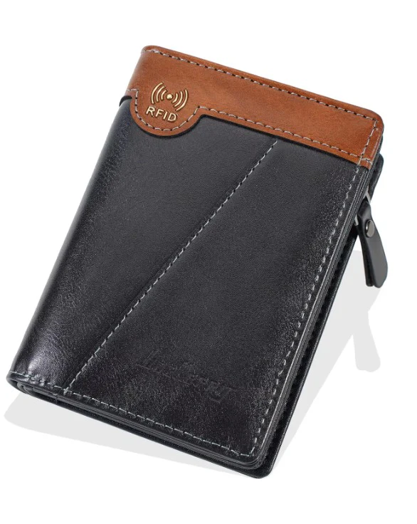 Portefeuille Multipoches en Cuir Véritable Antivole Portefeuille Multipoches en Cuir Véritable Antivole