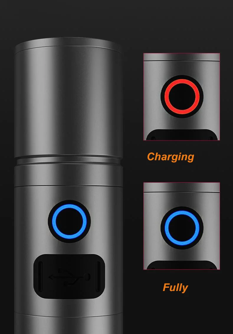 Flashlight with Zoom USB C Power Bank Bottle Opener IP65 Rating