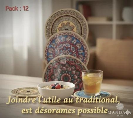 Pack de 12 sous-plats / sous-théières anti-dérapage