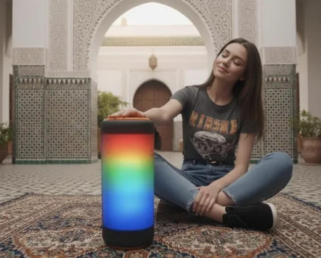 Haut-parleur Bluetooth sans fil L117/L118 avec jeux de lumières musicales مكبر صوت بلوتوت عالي الجودة صوت قوي و نقي مع تراقص ألوان جميل و رائع