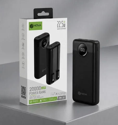 Power-Bank NOVA Original Ultra Rapide 20000 mAh 22.5W Haute Qualité