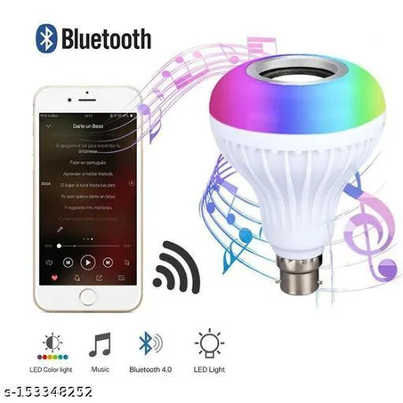 Ampoule de musique à LED, ampoule à LED avec haut-parleur Bluetooth Lampe de couleur changeante RVB