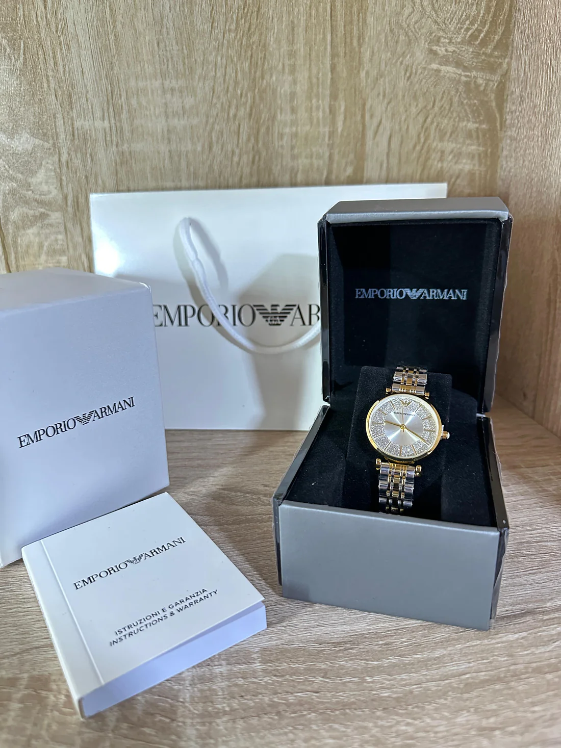 EMPORIO ARMANI FEMMES ROND ACIER BLANC