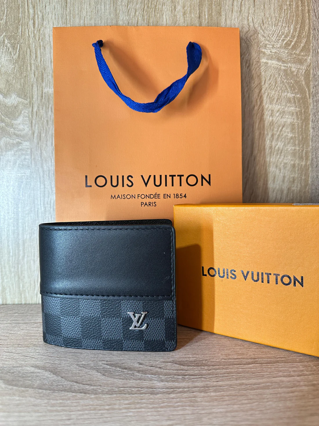 PORTE MONNAIE LV NOIR CARREAUX