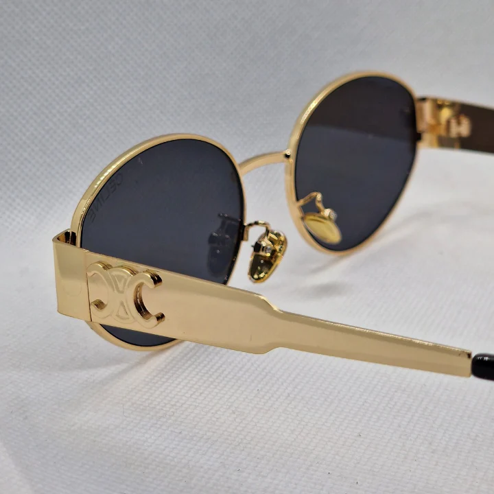 C-ééline Triomphe Golden Black ( avec pochette cuire celine marron )