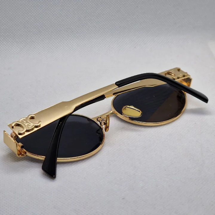 C-ééline Triomphe Golden Black ( avec pochette cuire celine marron )