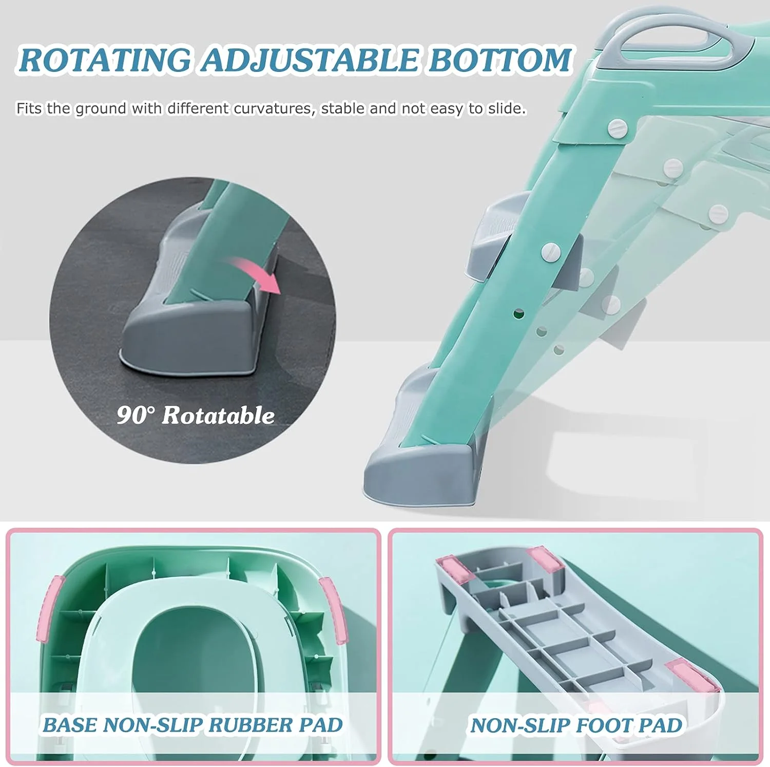 مقعد مرحاض للأطفال مع سلم قابل للتعديل
