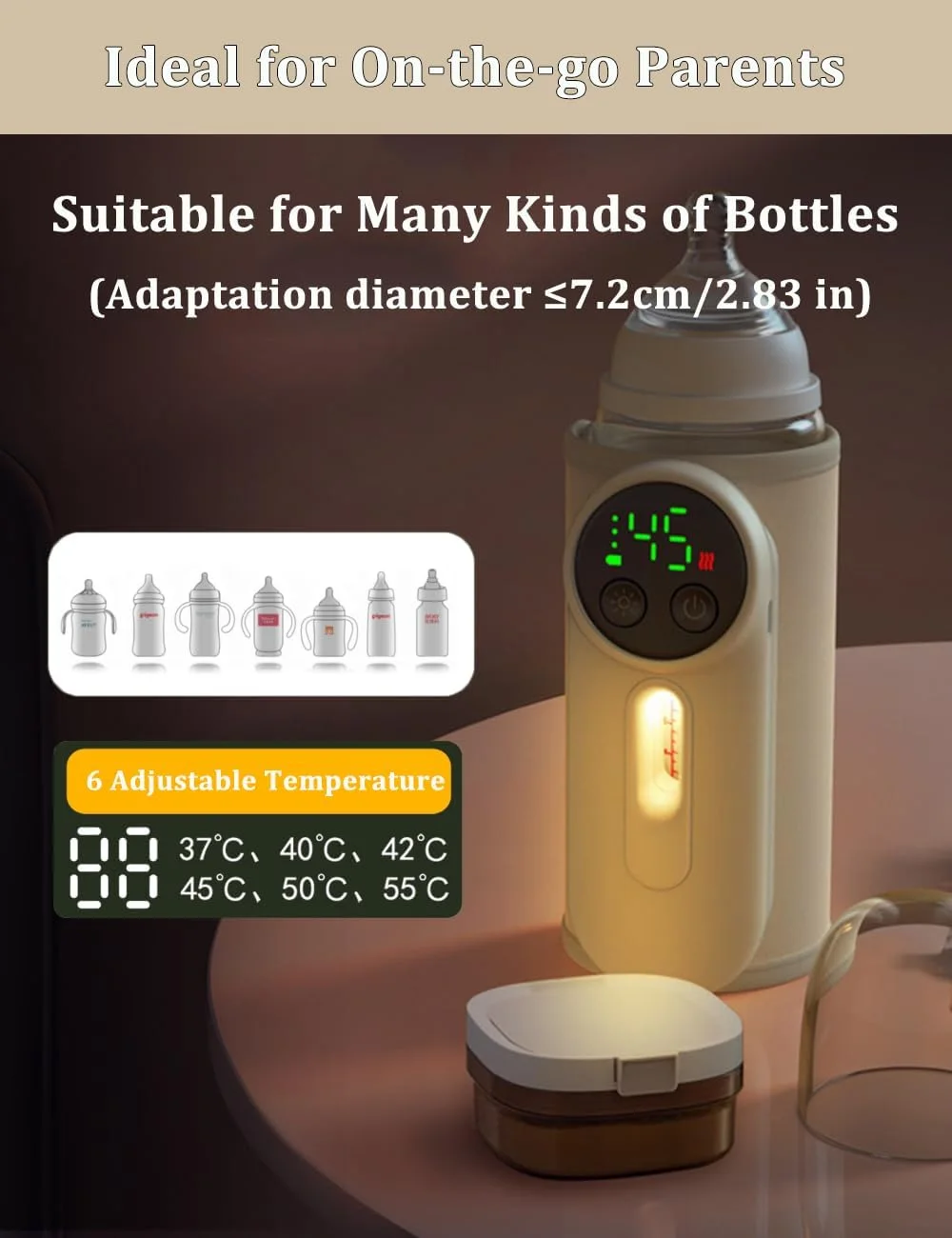 جهاز تسخين رضاعة الأطفال المحمول القابل للشحن