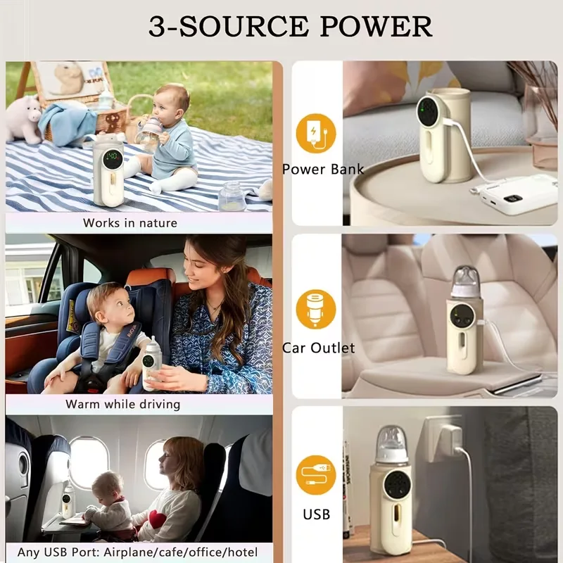 جهاز تسخين رضاعة الأطفال المحمول القابل للشحن