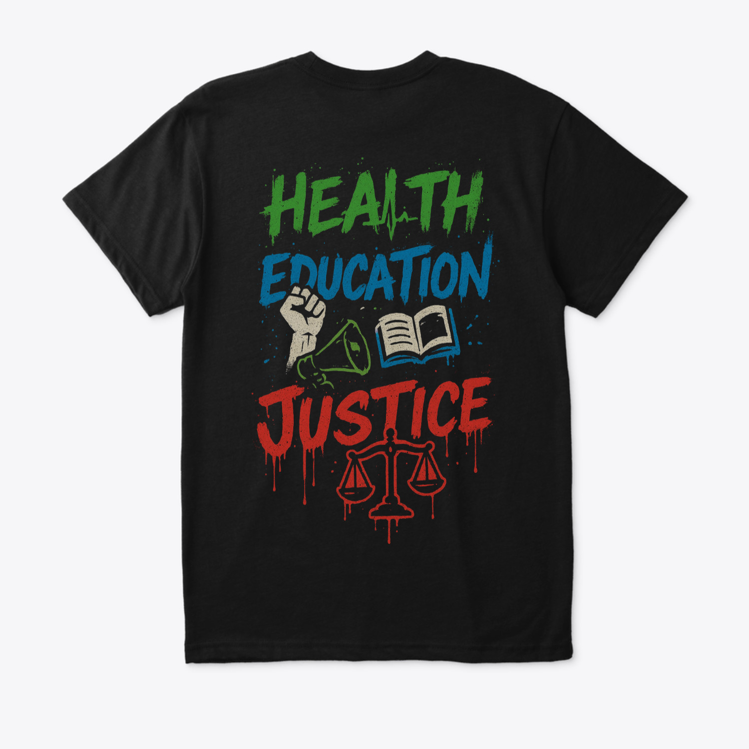 T shirt black For Justice