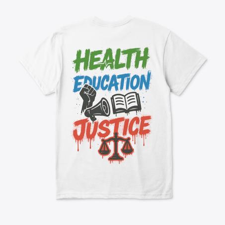 T shirt white For Justice