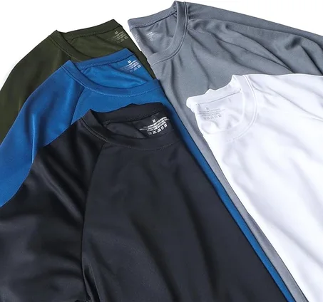 قمصان رياضية للرجال من هوفسيلا، قمصان رياضية جيدة التهوية وجيدة التهوية وجيدة التهوية للرجال مكونة من 1/5 قطع