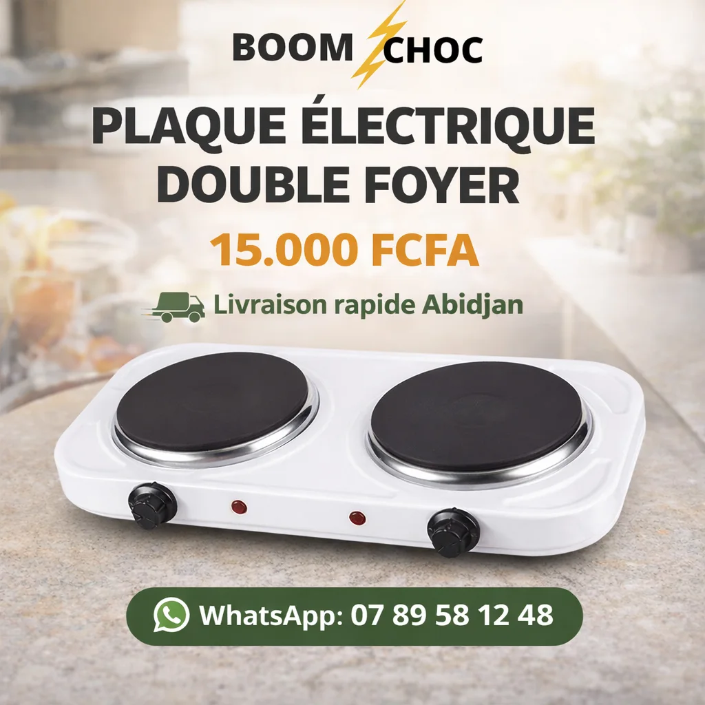Plaque chauffante électrique double – cuisson rapide et pratique