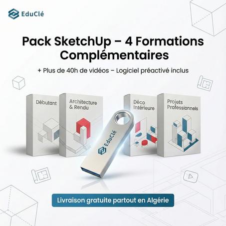 Le Pack SketchUp complet : 4 formations + logiciel installé sur clé USB