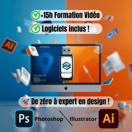 🌟 Formation Photoshop & Illustrator – De Débutant à Expert