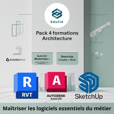 🏗️ Pack de 4 Formations Architecture & Design – Maîtrisez les logiciels essentiels