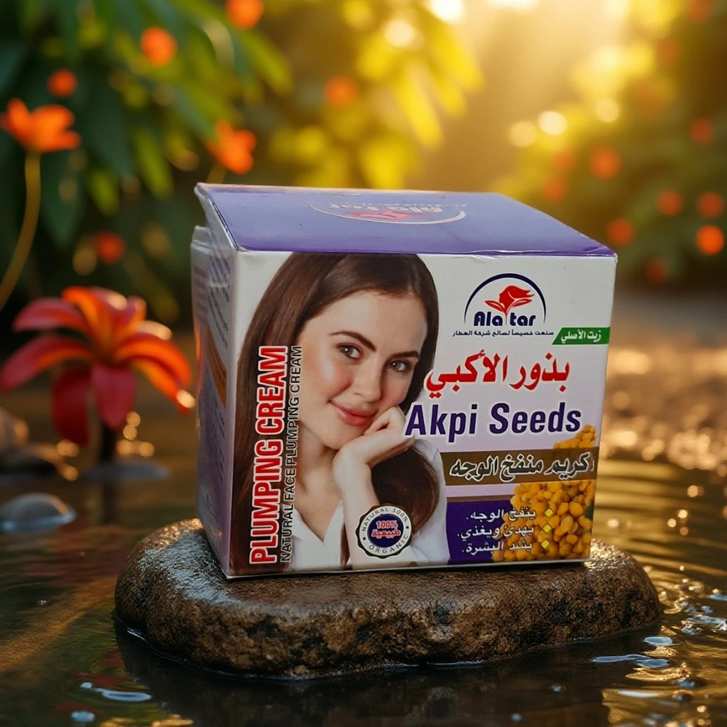 كريم منفخ الوجه ببذور الأكيبي