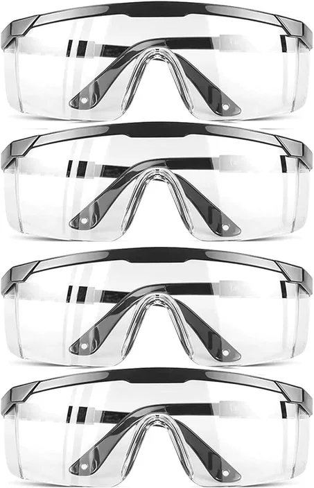 Gafas de seguridad transparentes antivaho gafas de protección contra gafas protectoras para los ojos aprobadas por la industria de visión ancha (paquete de 4)