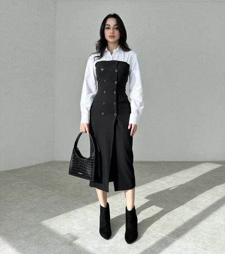 ROBE BUSTIER chemise attachée