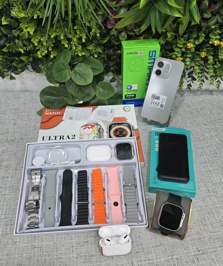 هاتف Smart 9 Infinix + ساعة ذكية + Air port + power bank 🔥📱😍