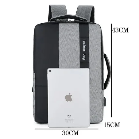 sac a dos cartable multifonctionnel port USB, sac d'affaire
