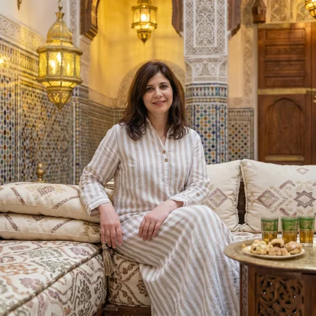 Robe chemise rayée en coton