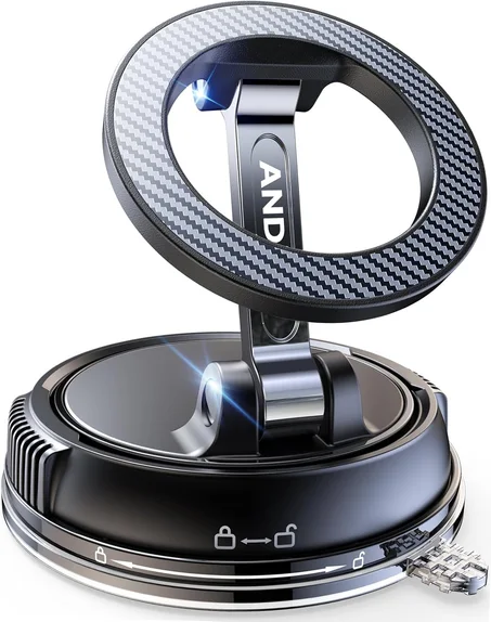 ANDERY Soporte para teléfono de coche para Magsafe [78+LBS de succión más fuerte y 2400gf magnético] Montura de teléfono de coche ajustable en 360°, soportes de teléfono para tu coche para iP