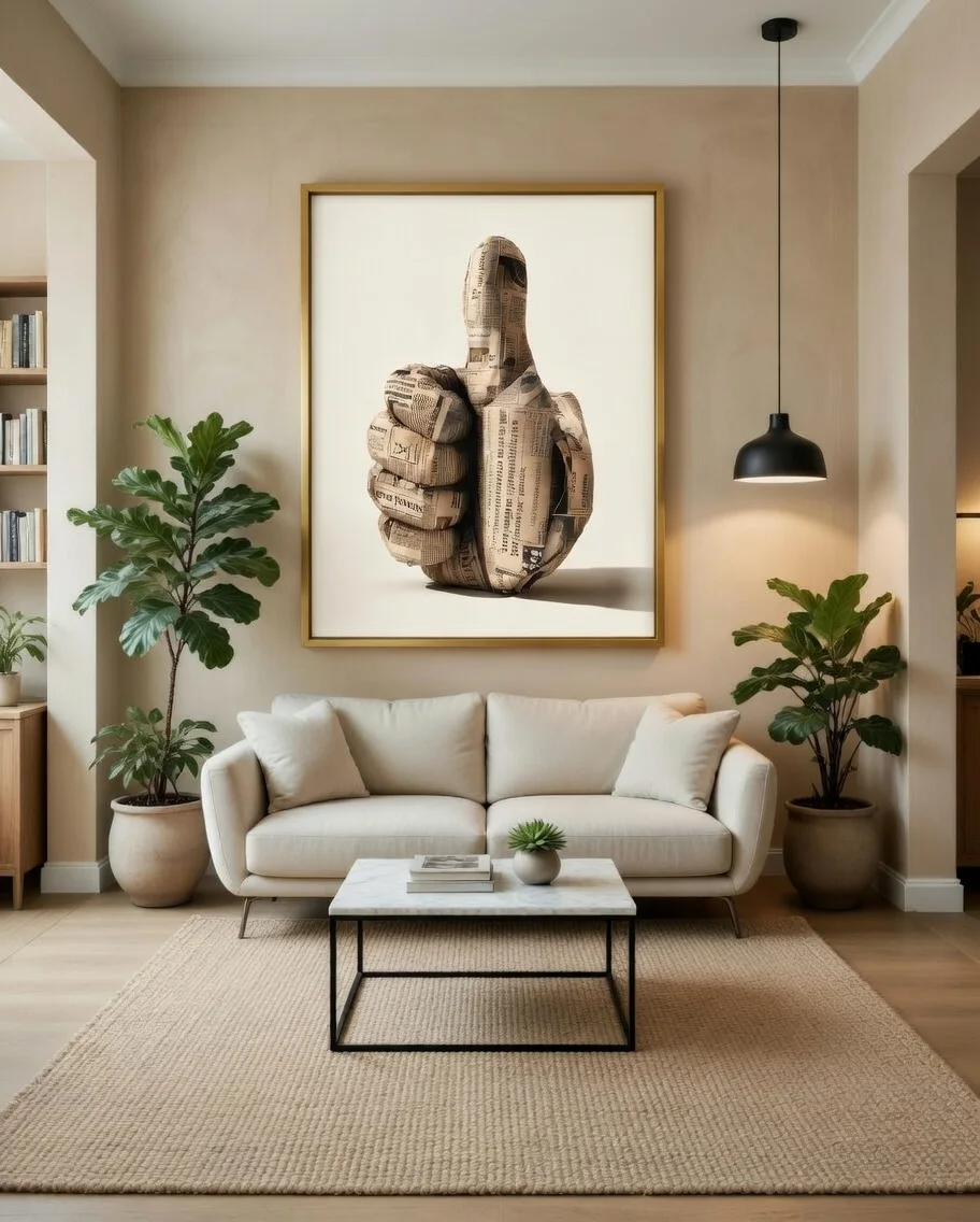 Poster Premium Pouce Levé Journal Art Print Décoration Murale Originale