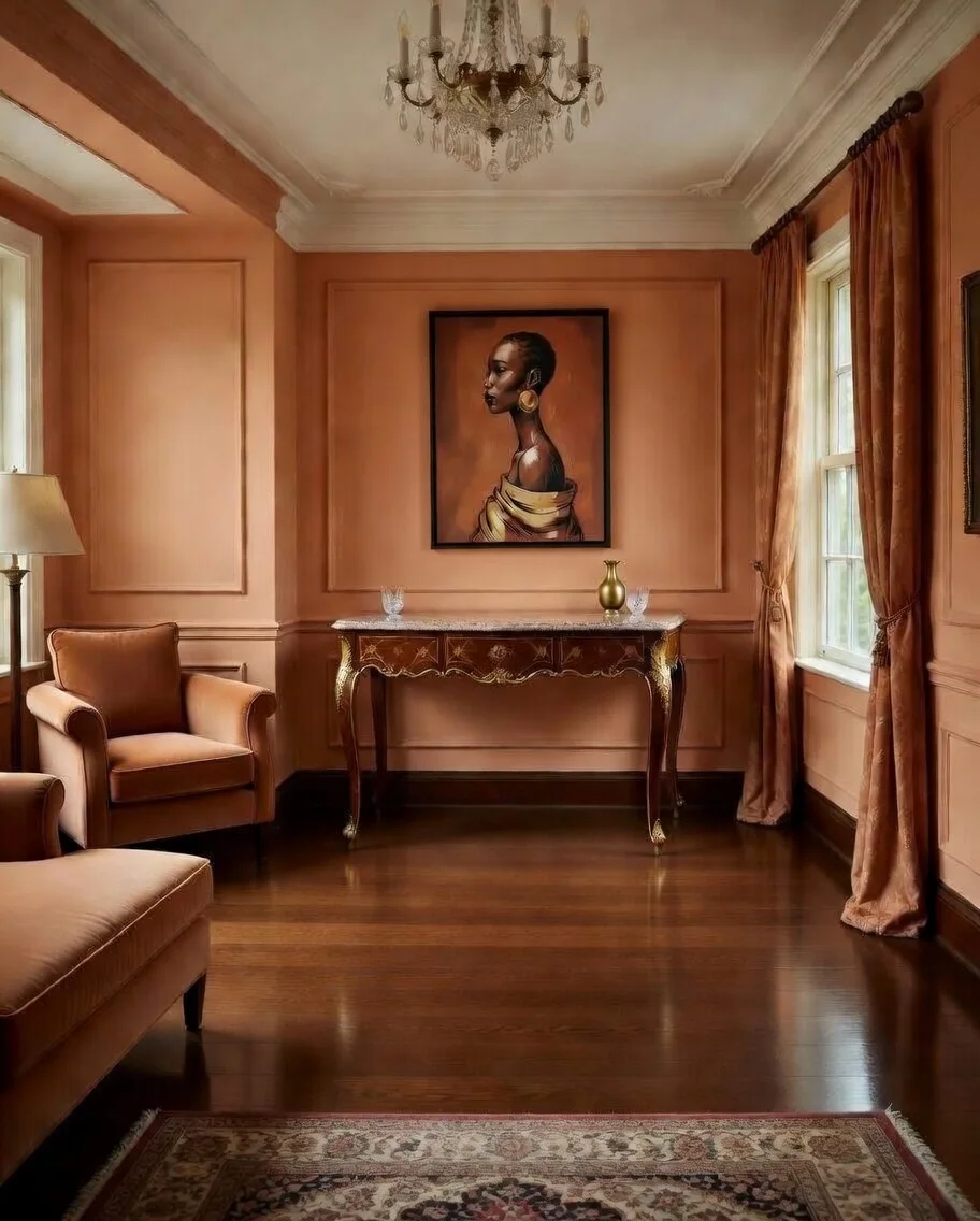 Tableau Canvas Portrait Femme Africaine Art Figuratif Élégant Tons Terre