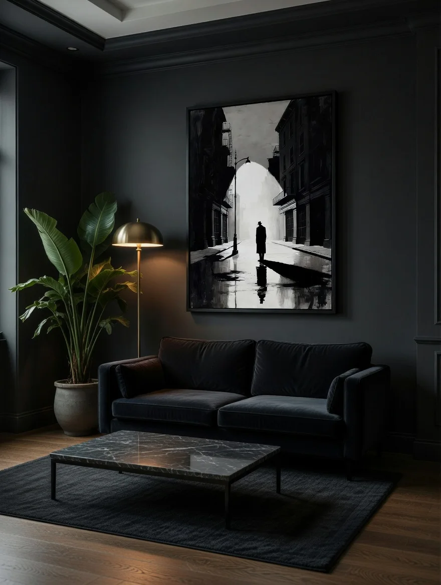 L'Homme de la Nuit Illustration Art Urbain Noir & Blanc, Silhouette Mystérieuse par le Designer Katir Mohamed